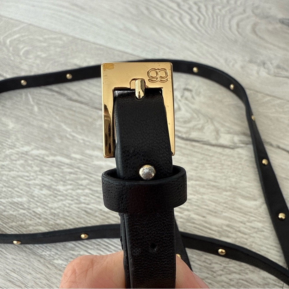Gorjana Leather Belt Rare Women's Double Wrap Gold Tone Buckle Length 62.5” - Picture 5 of 5
